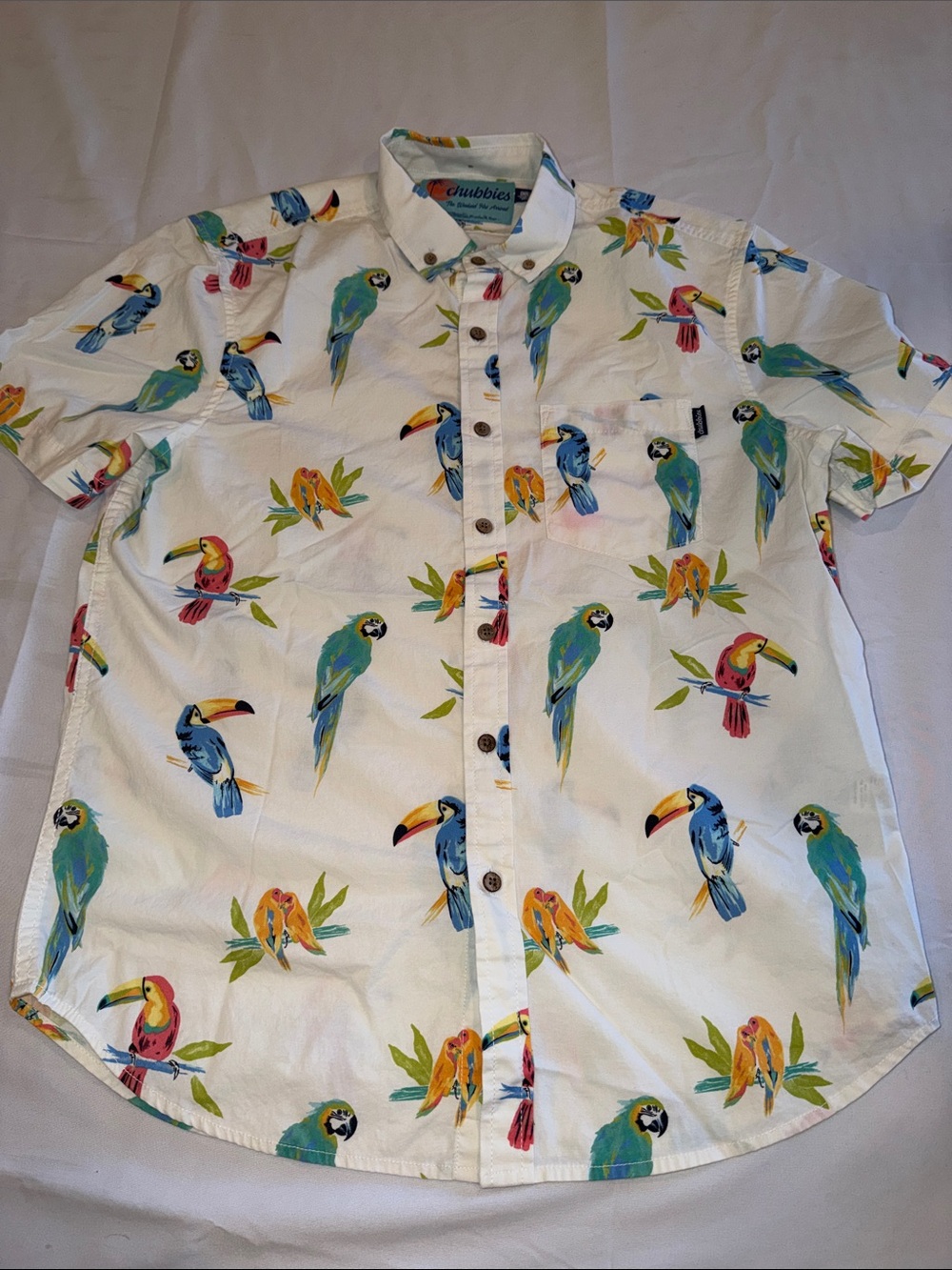 809205 Chubbies Parrot Print Shirt Small